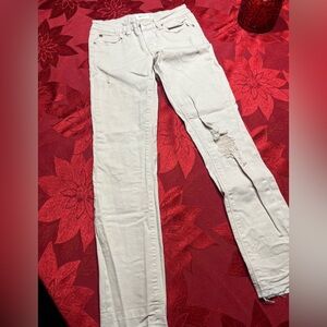 HUDSON WHITE/SOFT PINK Youth size 12 skinny distressed jeans….